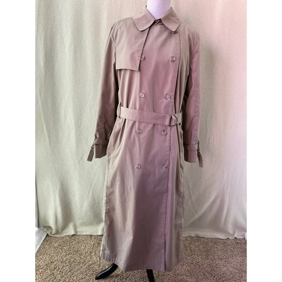 London Fog Jackets & Blazers - London Fog Khaki (Tan) Long Button Front Waist Belt Trench/Overcoat, Size 16W